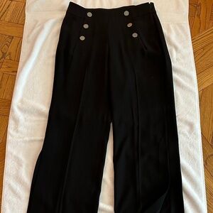 Elie Tahari trousers with decorative buttons, side slit